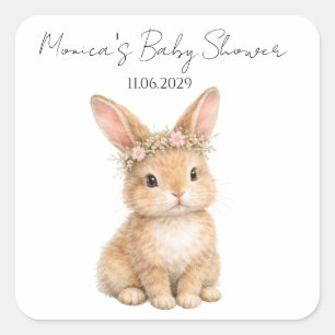 Vintage Easter Bunny Rabbit Baby Watercolor Square Sticker