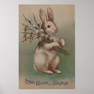 Vintage Easter Bunny Rabbit Poster