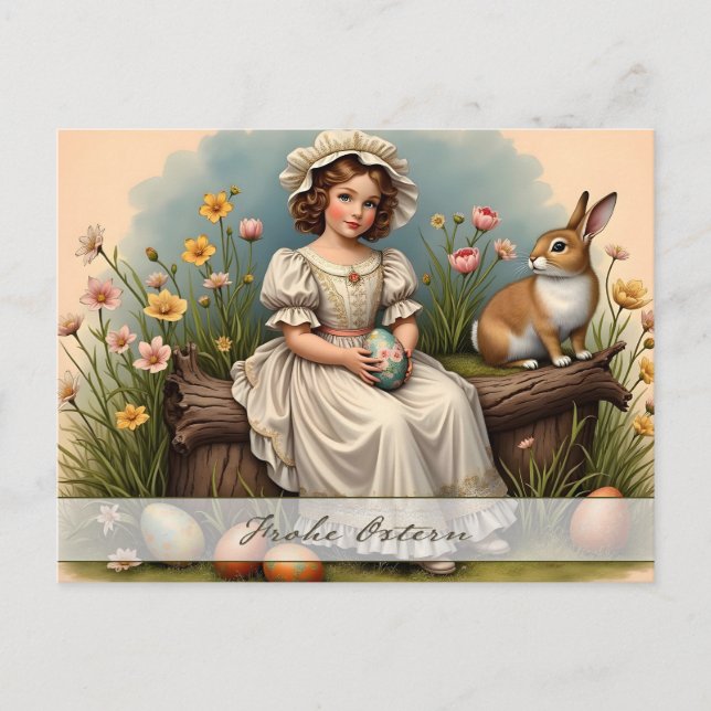 Vintage Easter Charm Holiday Postcard (Front)