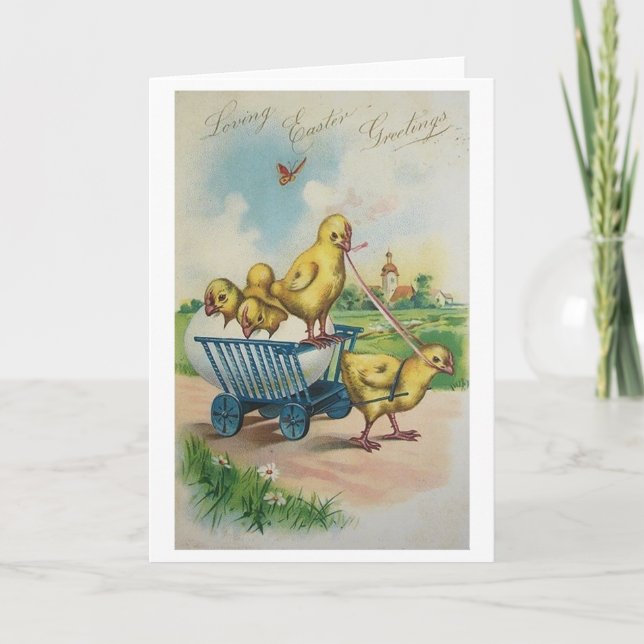 Vintage Easter Chick Easter Card (Front)
