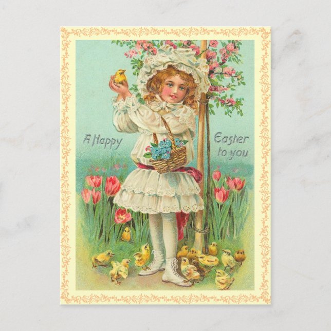 Vintage Easter Chick Postcard (Front)