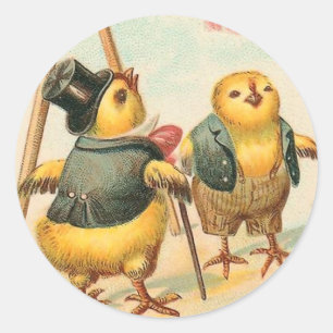 Vintage Easter Chick Stickers