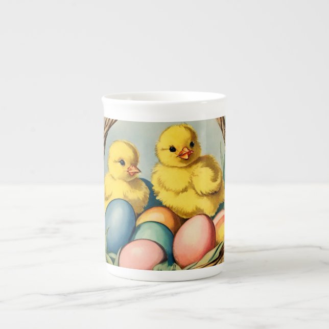  vintage  Easter    chicks  Bone China Mug (Front)