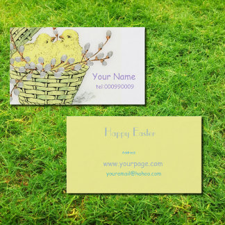 Vintage Easter Chicks Business Card