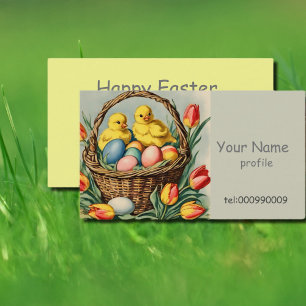 Vintage Easter Chicks Business Card