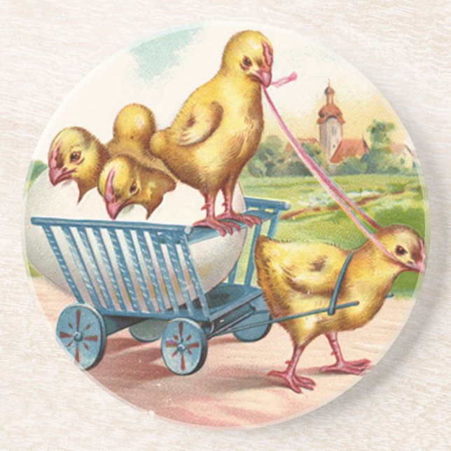 Vintage Easter Chicks Coasters (Front)