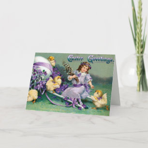 Vintage Easter chicks  Holiday Card