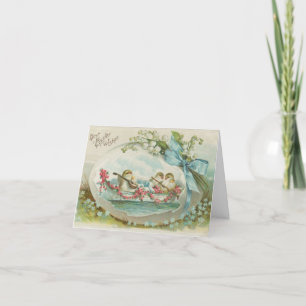 Vintage Easter Chicks Holiday Card