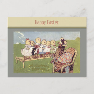Vintage Easter Chicks Singing Postcard