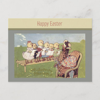Vintage Easter Chicks Singing Postcard