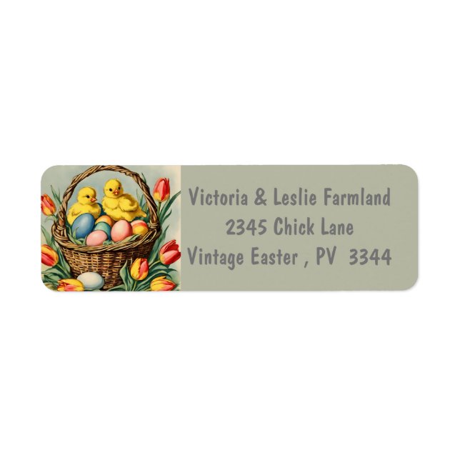   Vintage  Easter  Chicks with tulips  (Front)