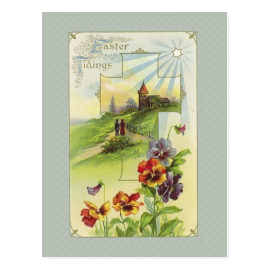 Vintage Easter Church Postcard