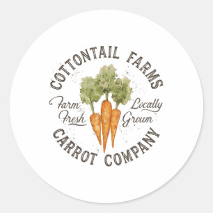 Vintage Easter Cottontail Farm Carrot Company East Classic Round Sticker