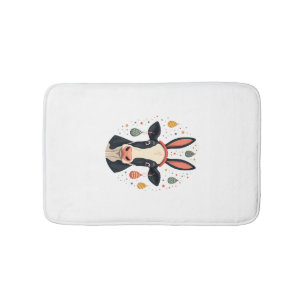 Vintage Easter Cow Bunny Ears Cute Farm Animal Egg Bath Mat
