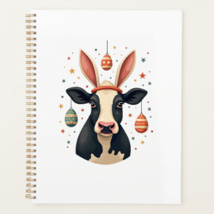Vintage Easter Cow Bunny Ears Cute Farm Animal Egg Planner