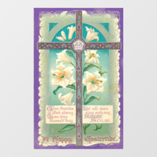 Vintage Easter Cross Window Cling