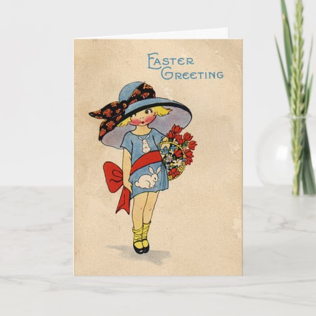 Vintage Easter Cutie - Card (Front)