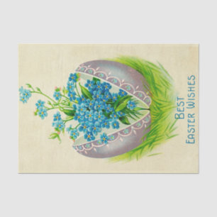 Vintage Easter Egg Best Easter Wishes Greeting Tissue Paper