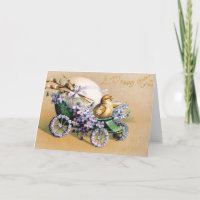 Vintage Easter Egg Chick Floral Flowers