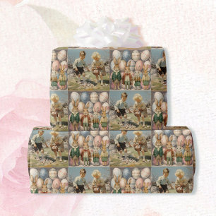 Vintage Easter Egg Hunt Large Scale Wrapping Paper