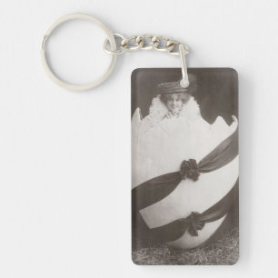 Vintage Easter Egg Lady Key Ring