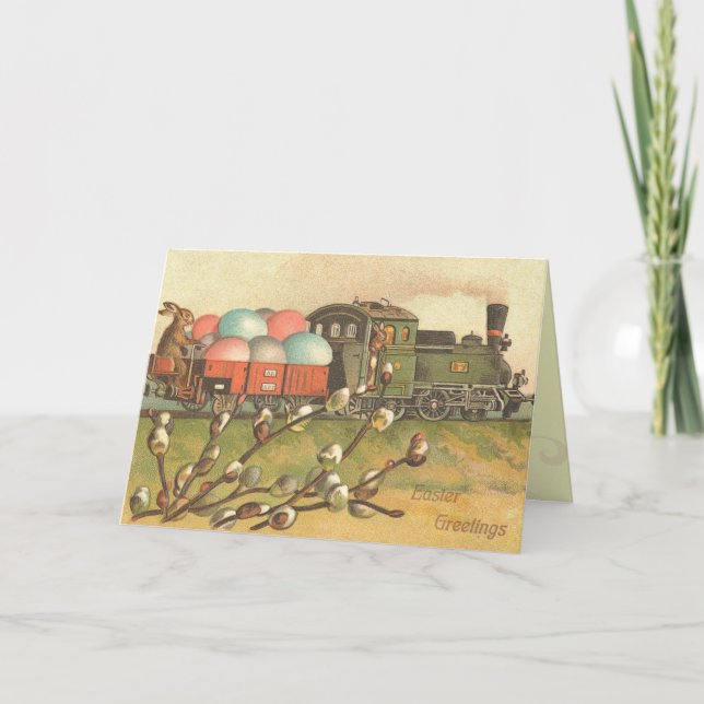 Vintage Easter Egg Train Card (Front)