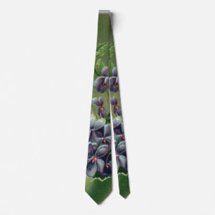 Vintage Easter Egg with Blooming Purple Flowers Tie