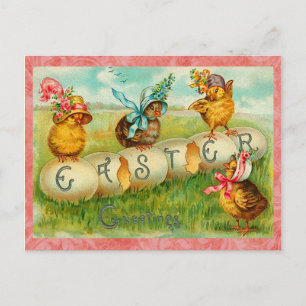 Vintage Easter Eggs Holiday Postcard