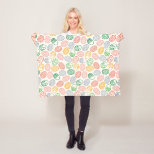 Vintage Easter Eggs Pattern   Fleece Blanket