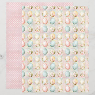 Vintage Easter Eggs Scrapbook Paper