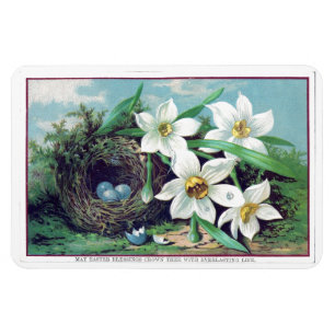 Vintage Easter Flowers Magnet