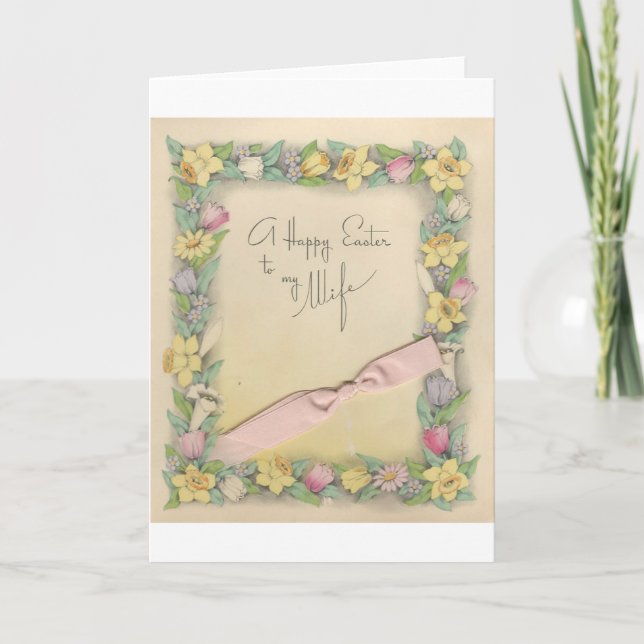 Vintage Easter For Wife "Mario" Holiday Card (Front)