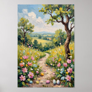 Vintage Easter Garden Path Art Poster