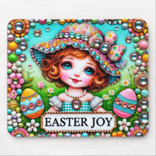 VINTAGE EASTER GIRL EGGS ~ MOUSE MAT
