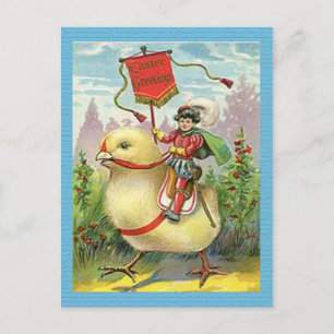 Vintage Easter Girl in Egg on Purple Flowers, ZSSG Holiday Postcard