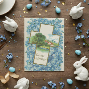 Vintage Easter Greeting Cross Postcard