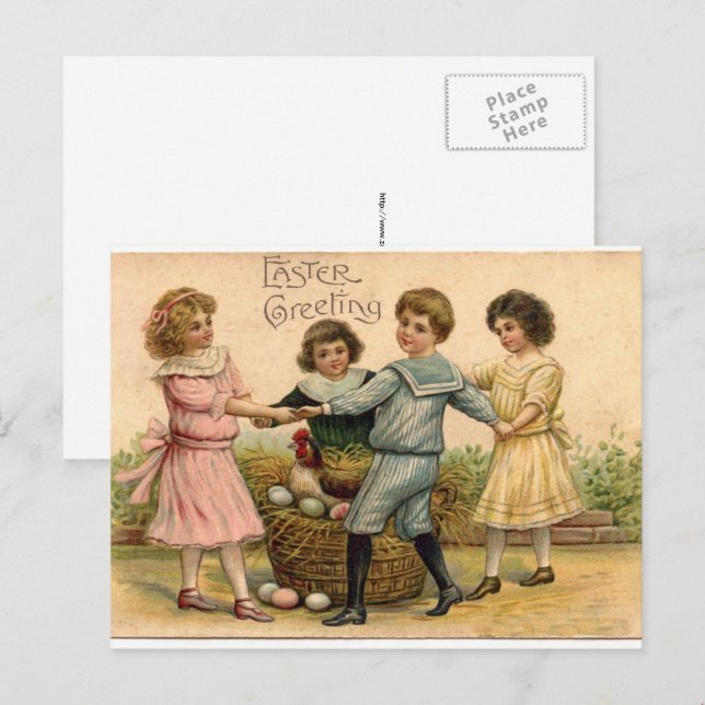 Vintage Easter Greeting Holiday Postcard (Front/Back)