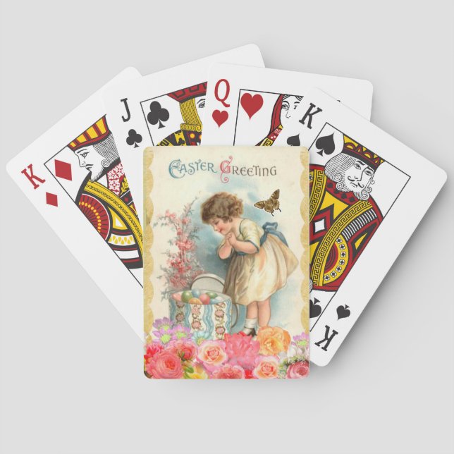 Vintage Easter Greeting  Playing Cards (Back)