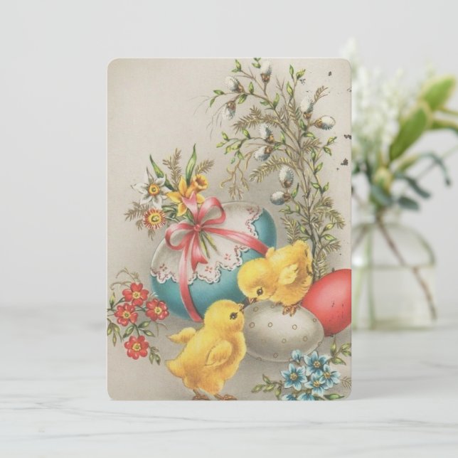 vintage easter greeting templet  (Standing Front)