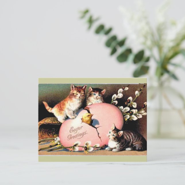 Vintage - Easter Greetings  Holiday Card (Standing Front)