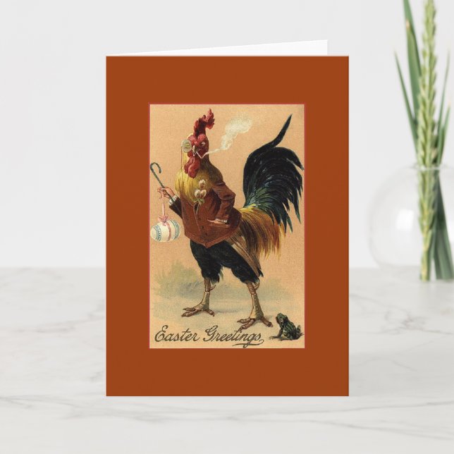 Vintage Easter Greetings Holiday Card (Front)