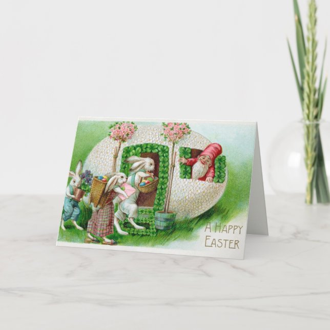 Vintage Easter Greetings Holiday Card (Front)