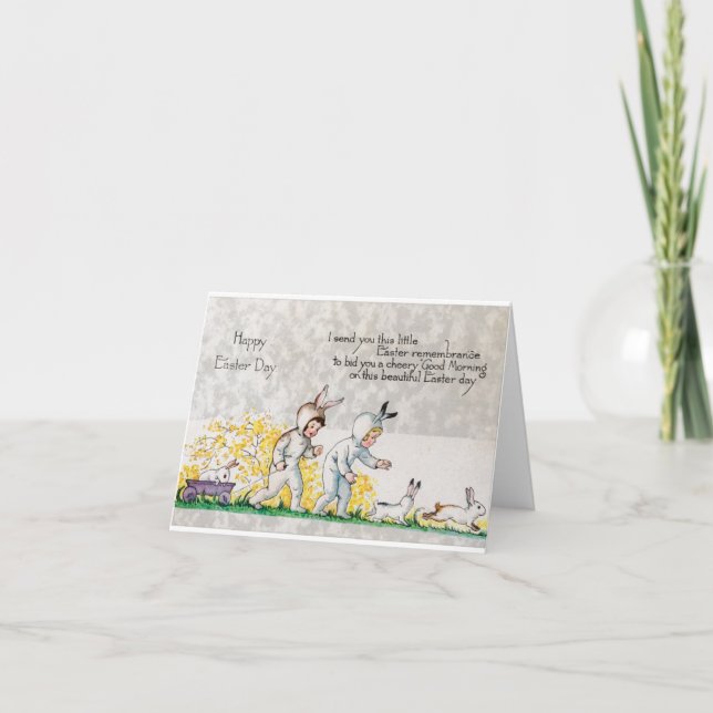 Vintage Easter Greetings Holiday Card (Front)