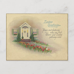 Vintage Easter Greetings Holiday Postcard