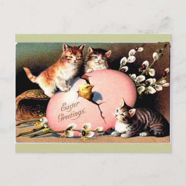 Vintage - Easter Greetings Holiday Postcard (Front)