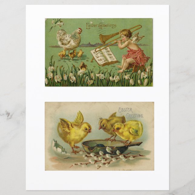 Vintage Easter Greetings Scrapbook Paper Two (Front)