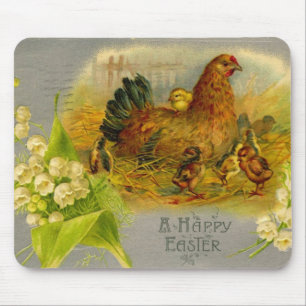 Vintage Easter Hen Mouse Mat