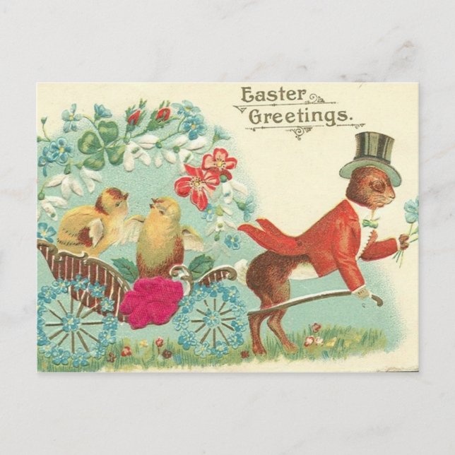 Vintage Easter Holiday Greeting postcard (Front)