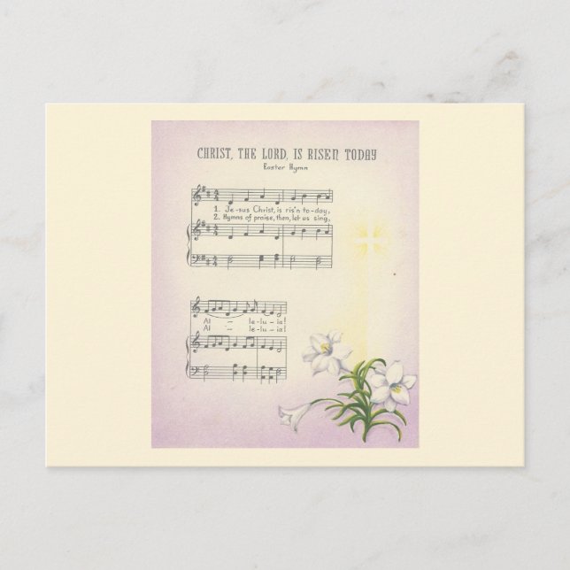 Vintage Easter Hymn Holiday Postcard (Front)