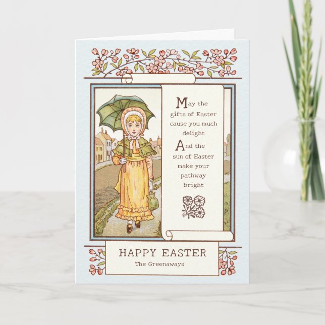 Vintage Easter Kate Greenaway Victorian CC0332 Holiday Card (Front)